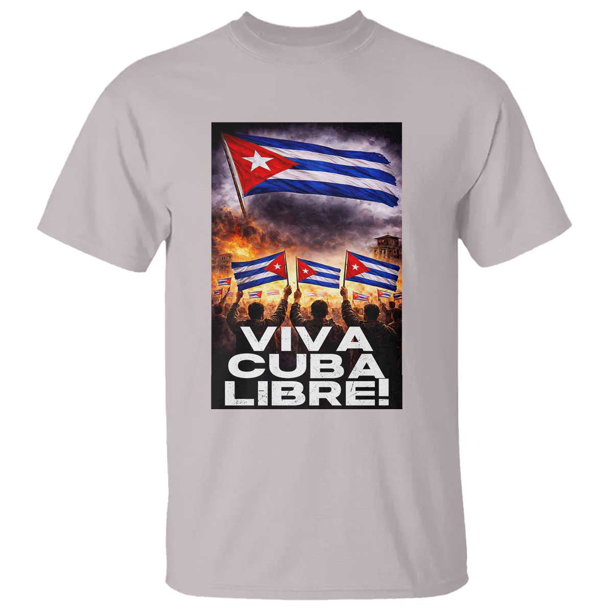 Viva Cuba Libre T Shirt Cuban Freedom Protest TS12 Ice Gray Print Your Wear