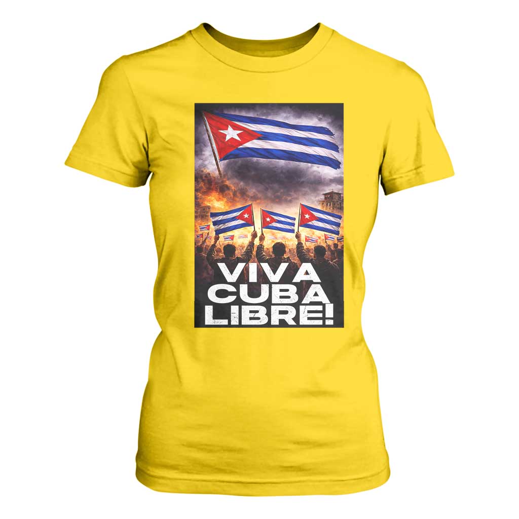 Viva Cuba Libre T Shirt For Women Cuban Freedom Protest TS12 Daisy Print Your Wear