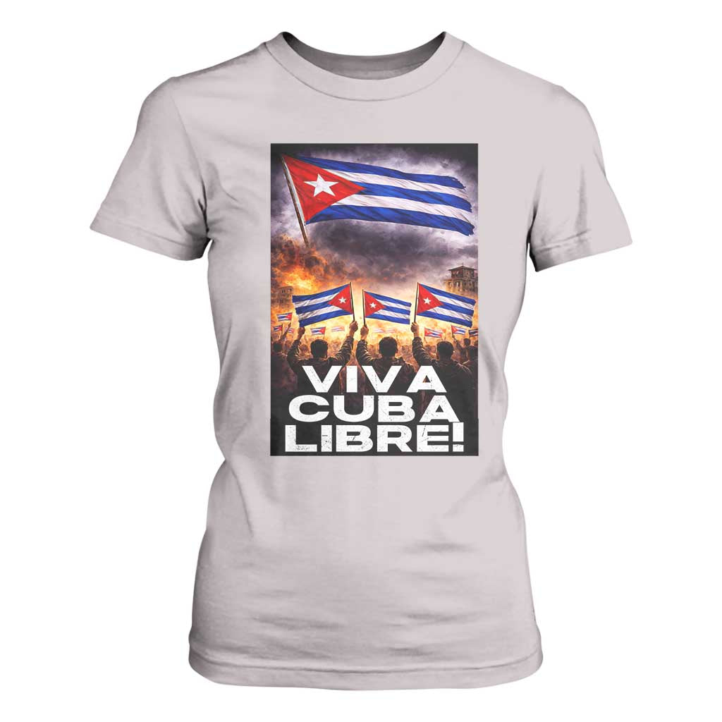 Viva Cuba Libre T Shirt For Women Cuban Freedom Protest TS12 Ice Gray Print Your Wear