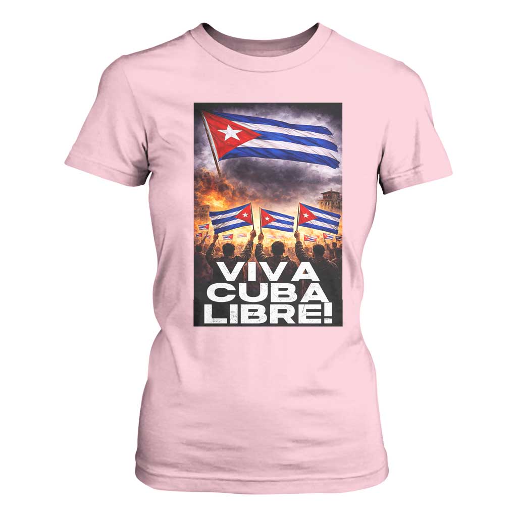 Viva Cuba Libre T Shirt For Women Cuban Freedom Protest TS12 Light Pink Print Your Wear