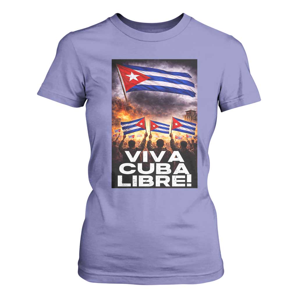 Viva Cuba Libre T Shirt For Women Cuban Freedom Protest TS12 Violet Print Your Wear