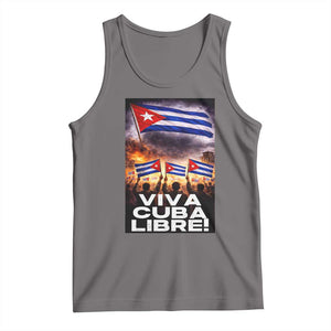 Viva Cuba Libre Tank Top Cuban Freedom Protest TS12 Deep Heather Print Your Wear