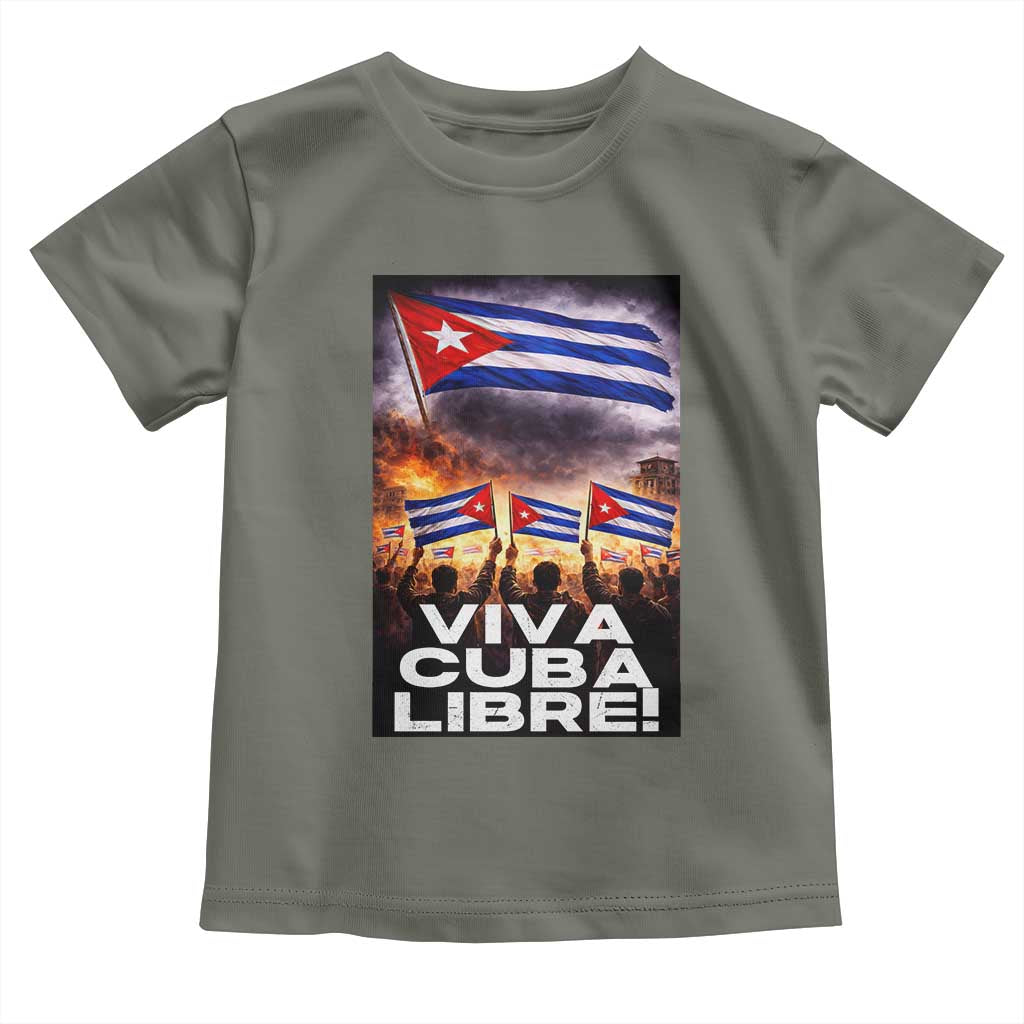 Viva Cuba Libre Toddler T Shirt Cuban Freedom Protest TS12 Military Green Print Your Wear