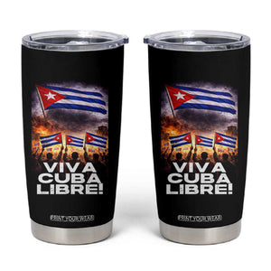 Viva Cuba Libre Tumbler Cup Cuban Freedom Protest TS12 Black Print Your Wear