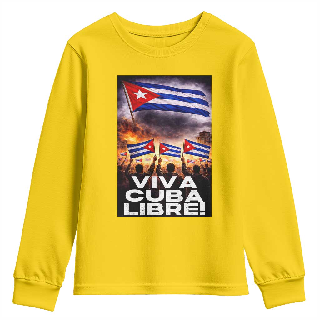 Viva Cuba Libre Youth Sweatshirt Cuban Freedom Protest TS12 Daisy Print Your Wear
