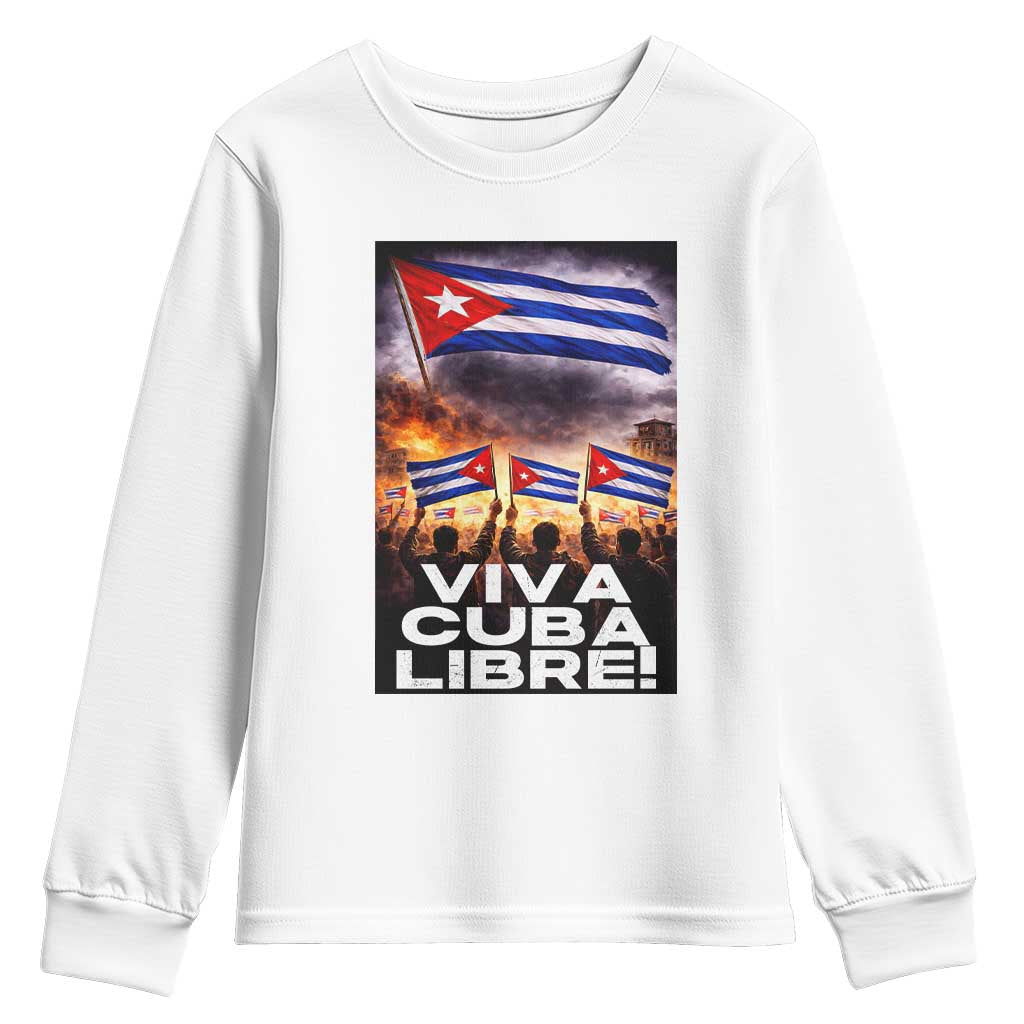 Viva Cuba Libre Youth Sweatshirt Cuban Freedom Protest TS12 White Print Your Wear