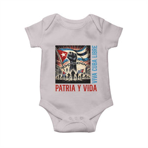 Cuban American Pride Baby Onesie Viva Cuba Libre Supporter TS12 Ice Gray Print Your Wear