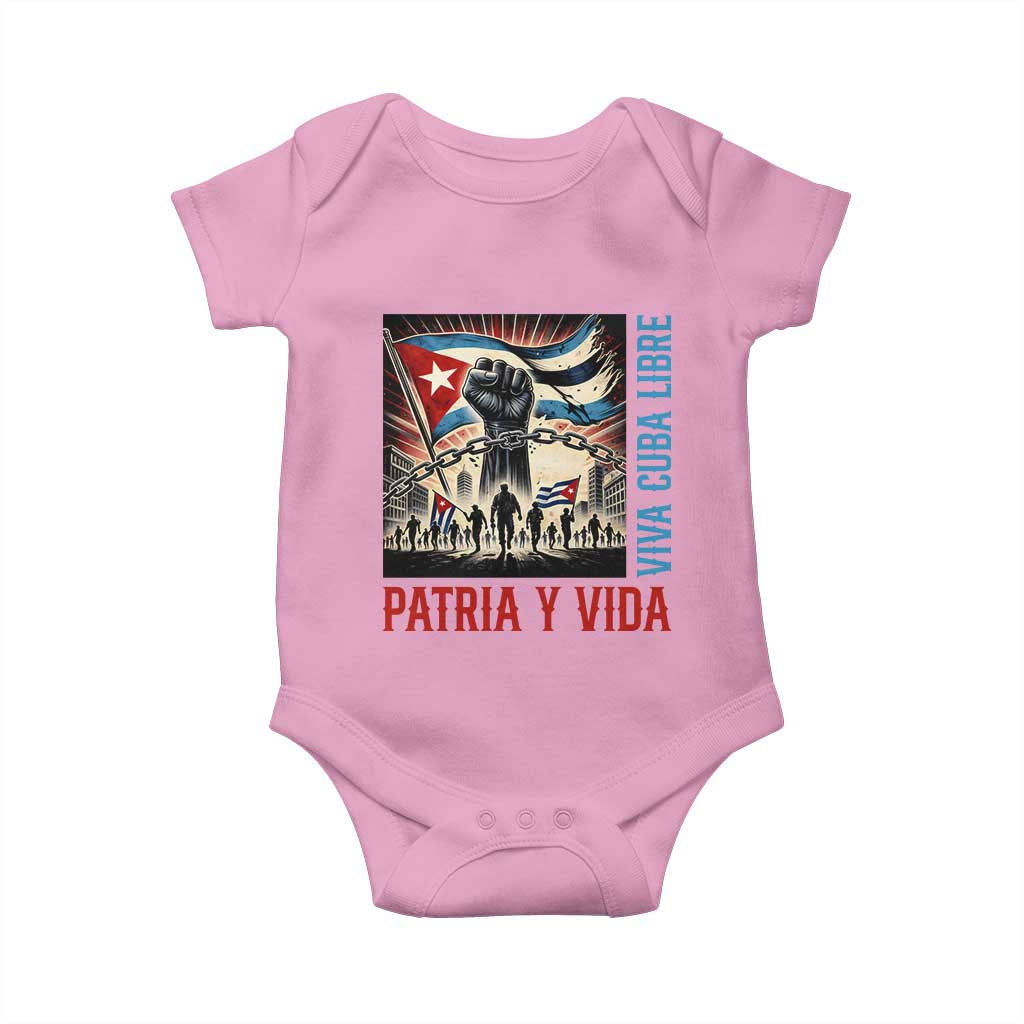 Cuban American Pride Baby Onesie Viva Cuba Libre Supporter TS12 Light Pink Print Your Wear