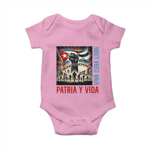 Cuban American Pride Baby Onesie Viva Cuba Libre Supporter TS12 Light Pink Print Your Wear
