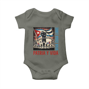 Cuban American Pride Baby Onesie Viva Cuba Libre Supporter TS12 Military Green Print Your Wear