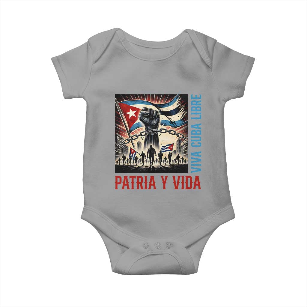 Cuban American Pride Baby Onesie Viva Cuba Libre Supporter TS12 Sport Gray Print Your Wear