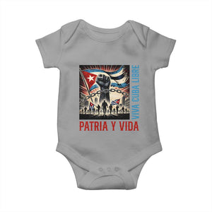 Cuban American Pride Baby Onesie Viva Cuba Libre Supporter TS12 Sport Gray Print Your Wear
