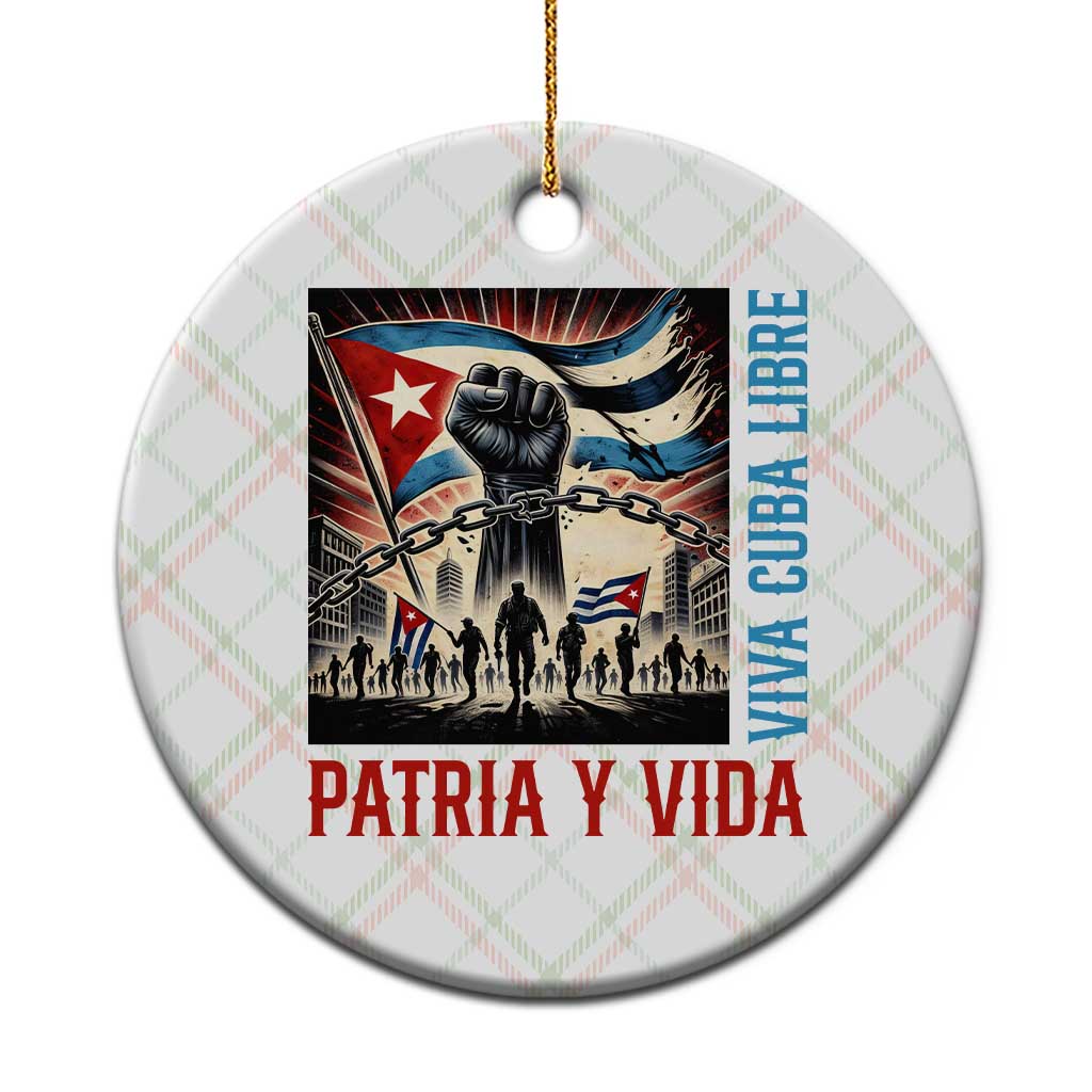 Cuban American Pride Ceramic Ornament Viva Cuba Libre Supporter TS12 1pc Christmas Plaid Print Your Wear