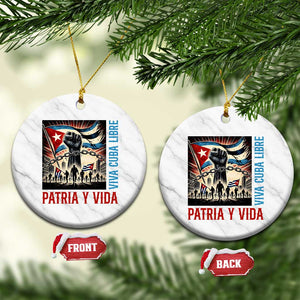 Cuban American Pride Ceramic Ornament Viva Cuba Libre Supporter TS12 1pc White Marble Print Your Wear