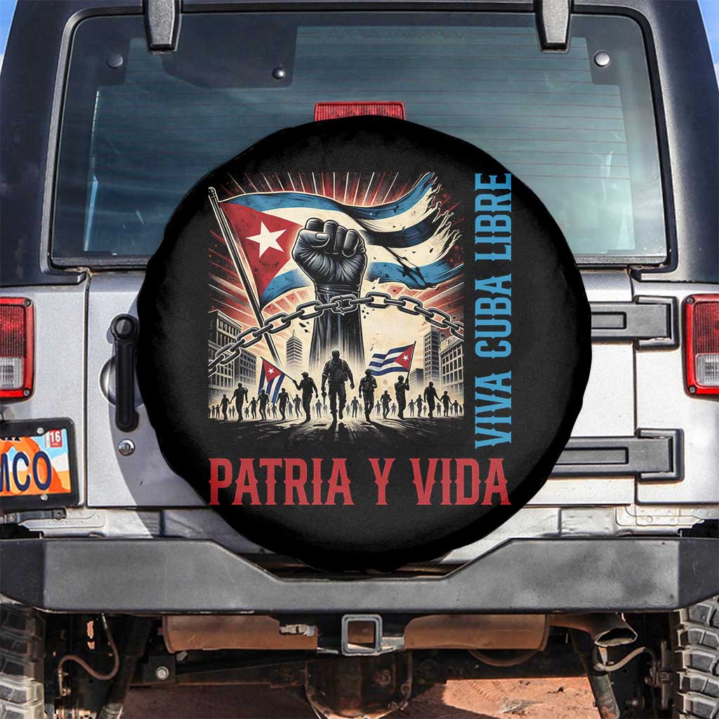 Cuban American Pride Spare Tire Cover Viva Cuba Libre Supporter TS12 No hole Black Print Your Wear