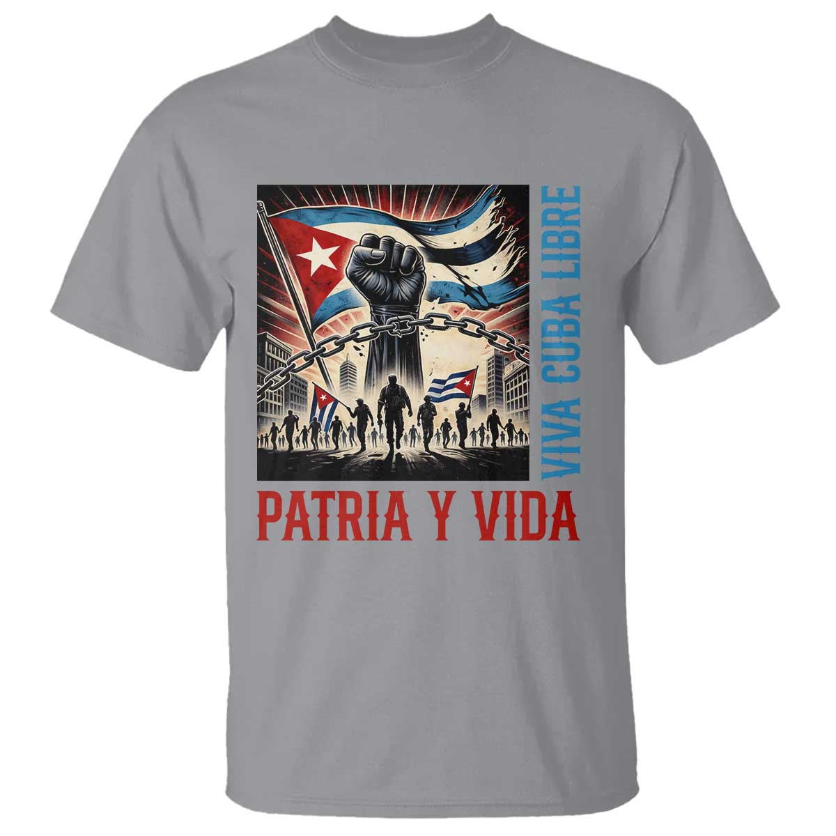 Cuban American Pride T Shirt Viva Cuba Libre Supporter TS12 Sport Gray Print Your Wear