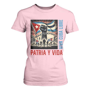 Cuban American Pride T Shirt For Women Viva Cuba Libre Supporter TS12 Light Pink Print Your Wear
