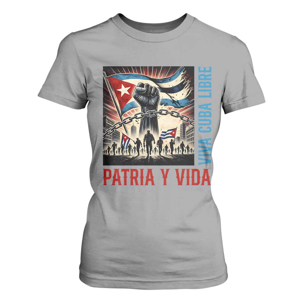 Cuban American Pride T Shirt For Women Viva Cuba Libre Supporter TS12 Sport Gray Print Your Wear
