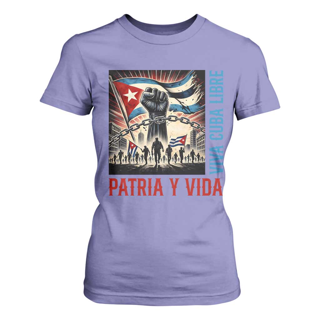 Cuban American Pride T Shirt For Women Viva Cuba Libre Supporter TS12 Violet Print Your Wear
