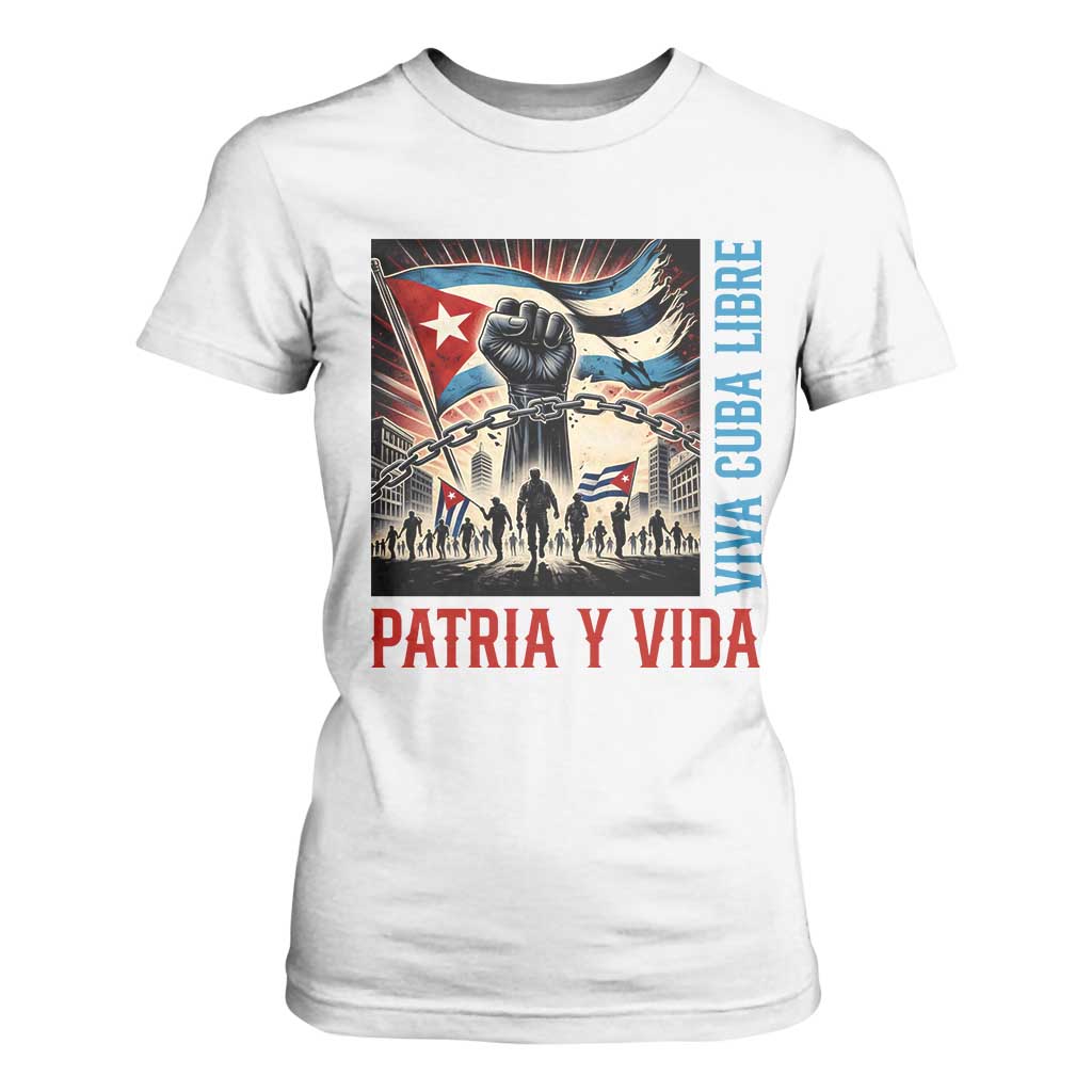 Cuban American Pride T Shirt For Women Viva Cuba Libre Supporter TS12 White Print Your Wear