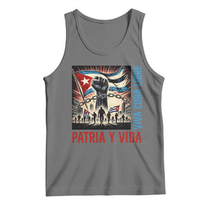 Cuban American Pride Tank Top Viva Cuba Libre Supporter TS12 Black Heather Print Your Wear
