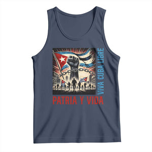 Cuban American Pride Tank Top Viva Cuba Libre Supporter TS12 Navy Print Your Wear