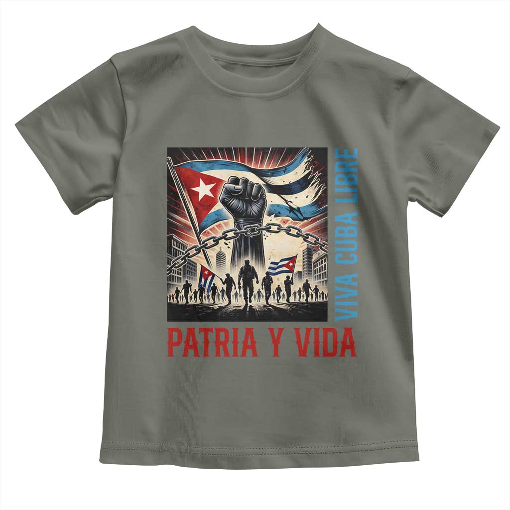Cuban American Pride Toddler T Shirt Viva Cuba Libre Supporter TS12 Military Green Print Your Wear