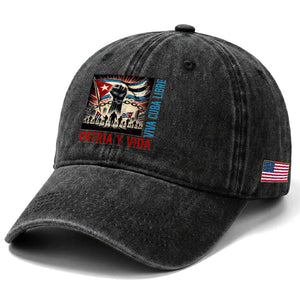 Cuban American Pride Washed Cotton Baseball Cap Viva Cuba Libre Supporter TS12 Print Your Wear