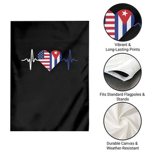 Heartbeat Cuba USA Garden Flag Cuban American Pride TS12 Print Your Wear