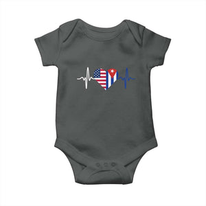 Heartbeat Cuba USA Baby Onesie Cuban American Pride TS12 Dark Heather Print Your Wear