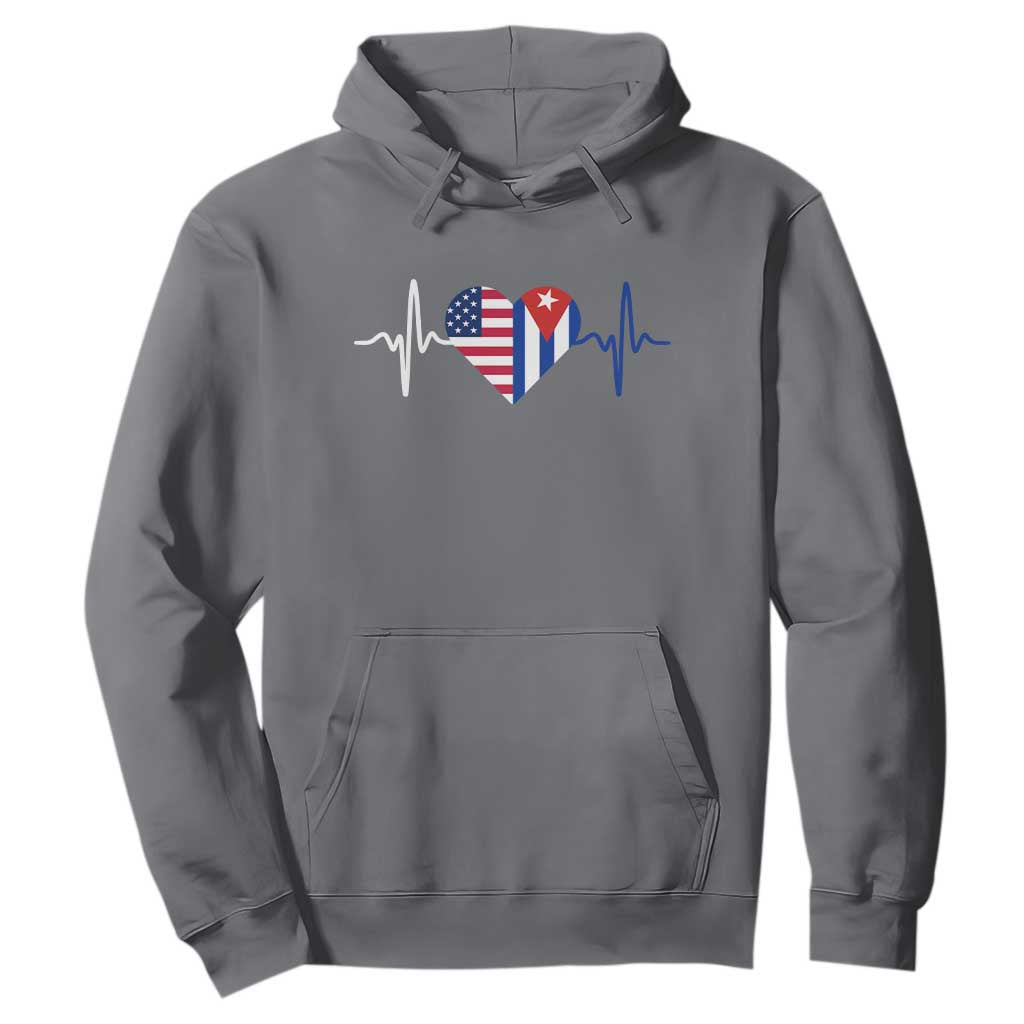 Heartbeat Cuba USA Hoodie Cuban American Pride TS12 Charcoal Print Your Wear