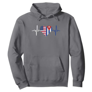 Heartbeat Cuba USA Hoodie Cuban American Pride TS12 Charcoal Print Your Wear