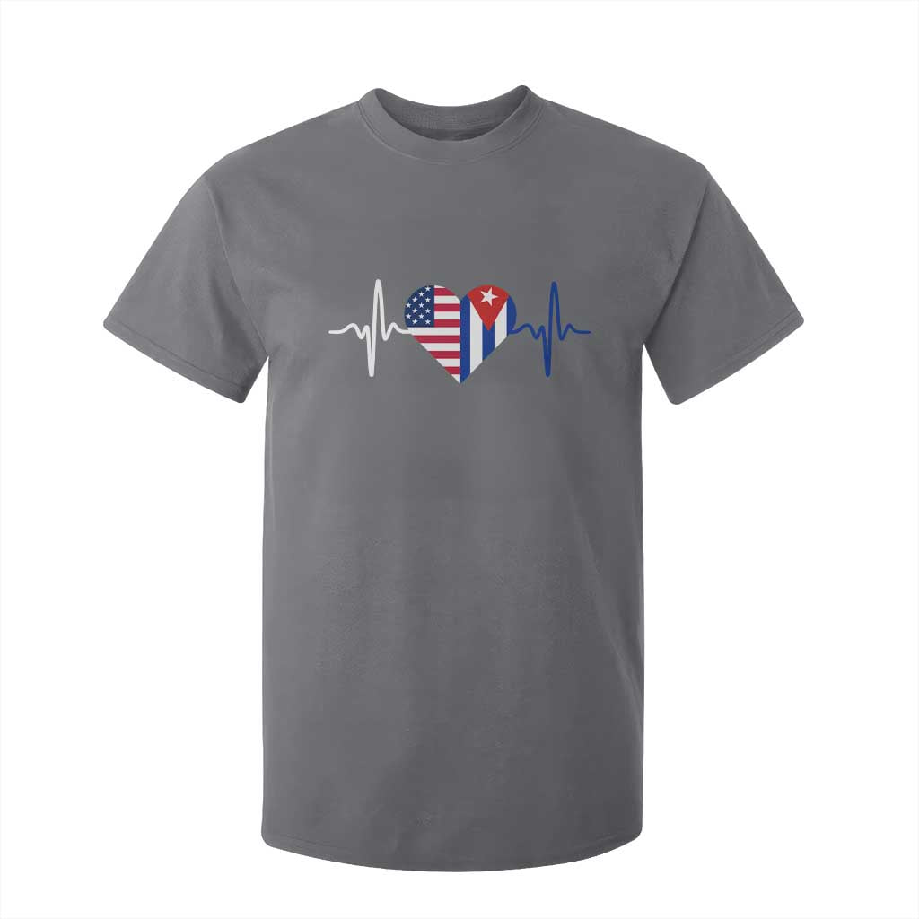 Heartbeat Cuba USA T Shirt For Kid Cuban American Pride TS12 Charcoal Print Your Wear