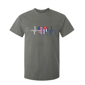 Heartbeat Cuba USA T Shirt For Kid Cuban American Pride TS12 Military Green Print Your Wear