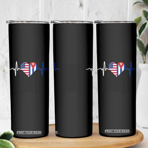 Heartbeat Cuba USA Skinny Tumbler Cuban American Pride TS12 Print Your Wear