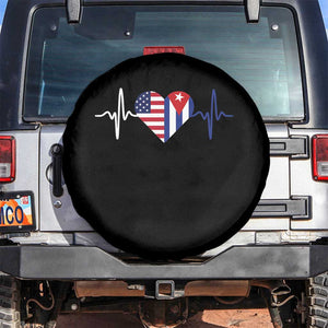 Heartbeat Cuba USA Spare Tire Cover Cuban American Pride TS12 No hole Black Print Your Wear
