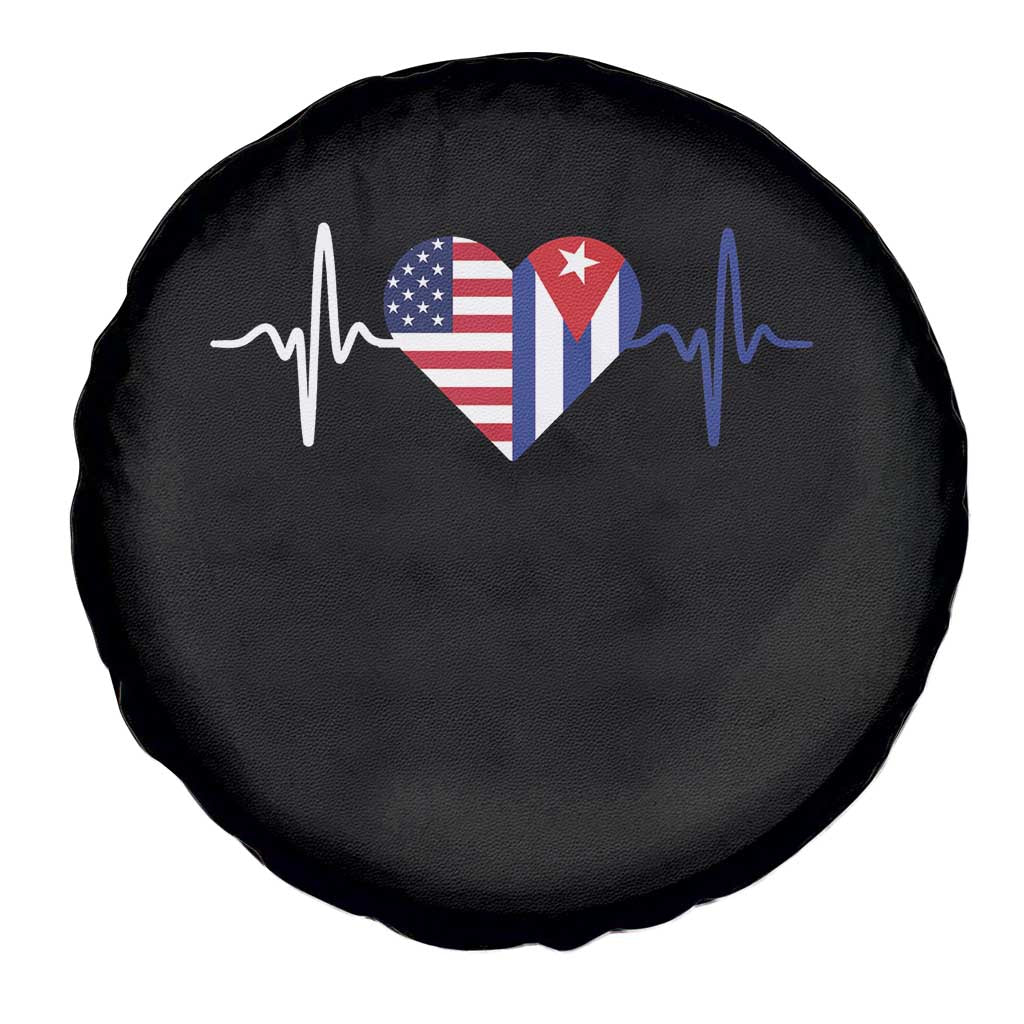 Heartbeat Cuba USA Spare Tire Cover Cuban American Pride TS12 Print Your Wear
