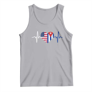 Heartbeat Cuba USA Tank Top Cuban American Pride TS12 Athletic Heather Print Your Wear