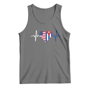 Heartbeat Cuba USA Tank Top Cuban American Pride TS12 Black Heather Print Your Wear
