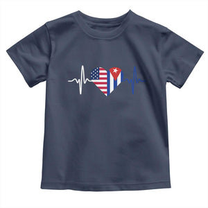 Heartbeat Cuba USA Toddler T Shirt Cuban American Pride TS12 Navy Print Your Wear