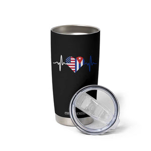 Heartbeat Cuba USA Tumbler Cup Cuban American Pride TS12 Print Your Wear