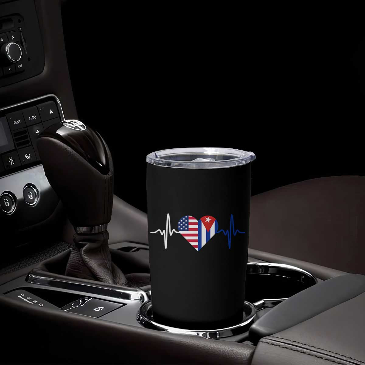 Heartbeat Cuba USA Tumbler Cup Cuban American Pride TS12 Print Your Wear
