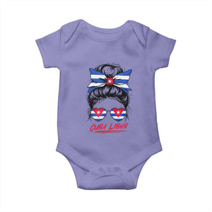 Cuba Libre Baby Onesie Messy Bun Cuban Woman Sunglasses TS12 Violet Print Your Wear