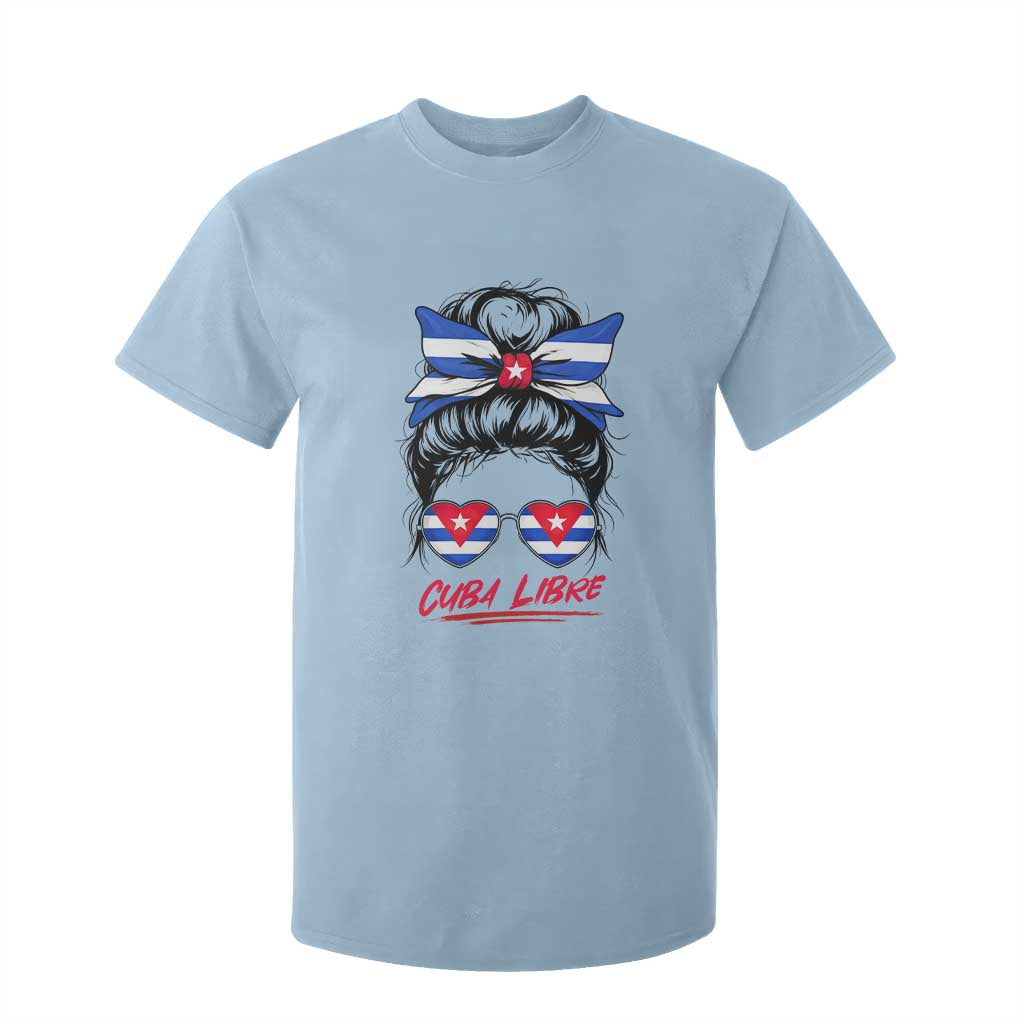 Cuba Libre T Shirt For Kid Messy Bun Cuban Woman Sunglasses TS12 Light Blue Print Your Wear