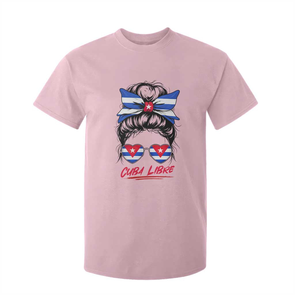 Cuba Libre T Shirt For Kid Messy Bun Cuban Woman Sunglasses TS12 Light Pink Print Your Wear