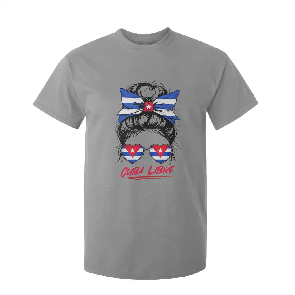 Cuba Libre T Shirt For Kid Messy Bun Cuban Woman Sunglasses TS12 Sport Gray Print Your Wear