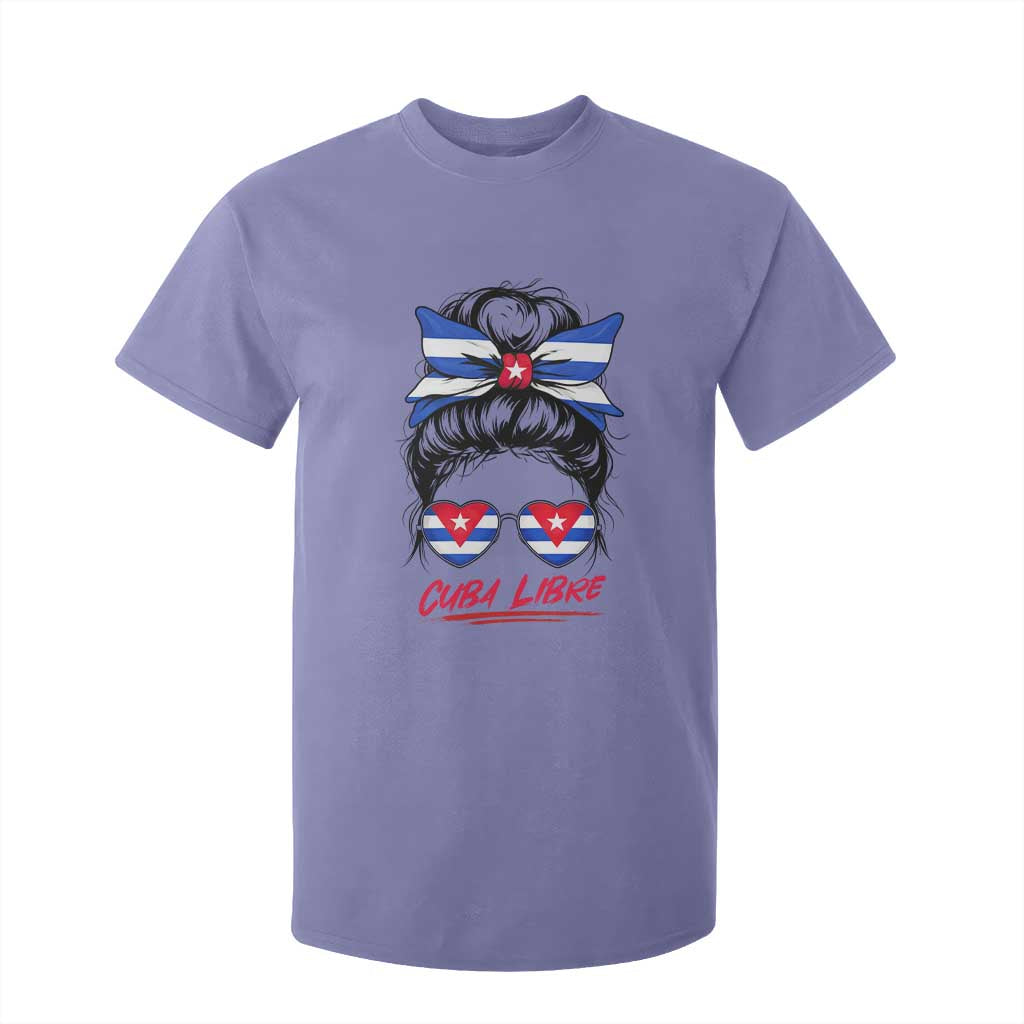 Cuba Libre T Shirt For Kid Messy Bun Cuban Woman Sunglasses TS12 Violet Print Your Wear