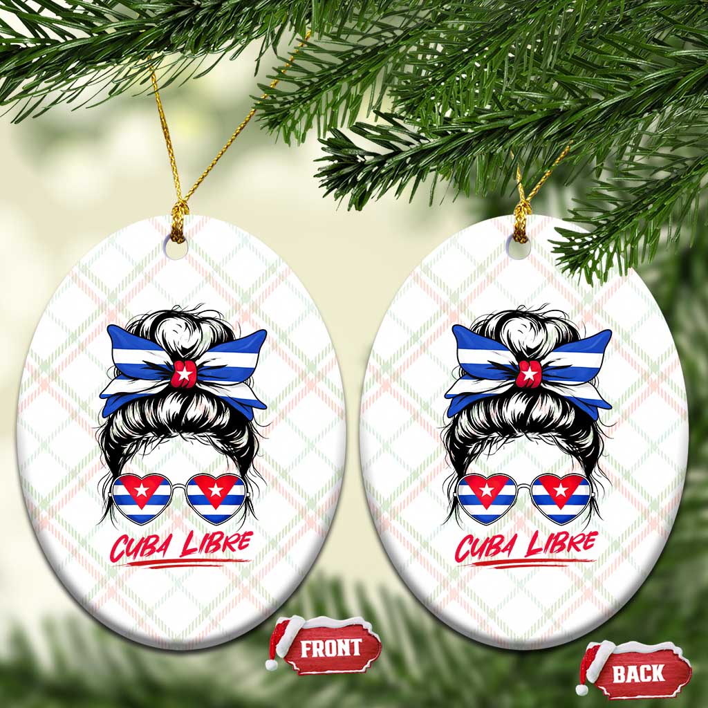 Cuba Libre Ceramic Ornament Messy Bun Cuban Woman Sunglasses TS12 Print Your Wear