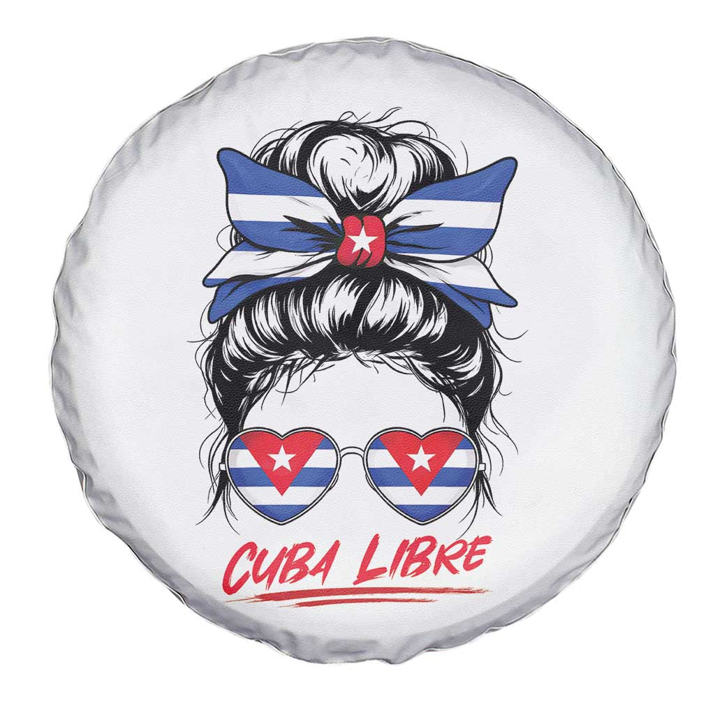 Cuba Libre Spare Tire Cover Messy Bun Cuban Woman Sunglasses TS12 Print Your Wear