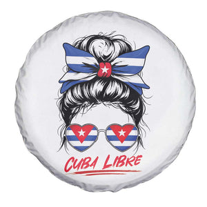 Cuba Libre Spare Tire Cover Messy Bun Cuban Woman Sunglasses TS12 Print Your Wear